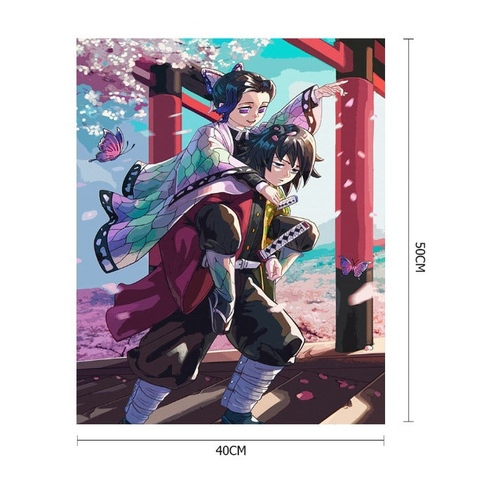 Anime Janpan Canvas Painting Frameless Oil Paint By Numbers Posters