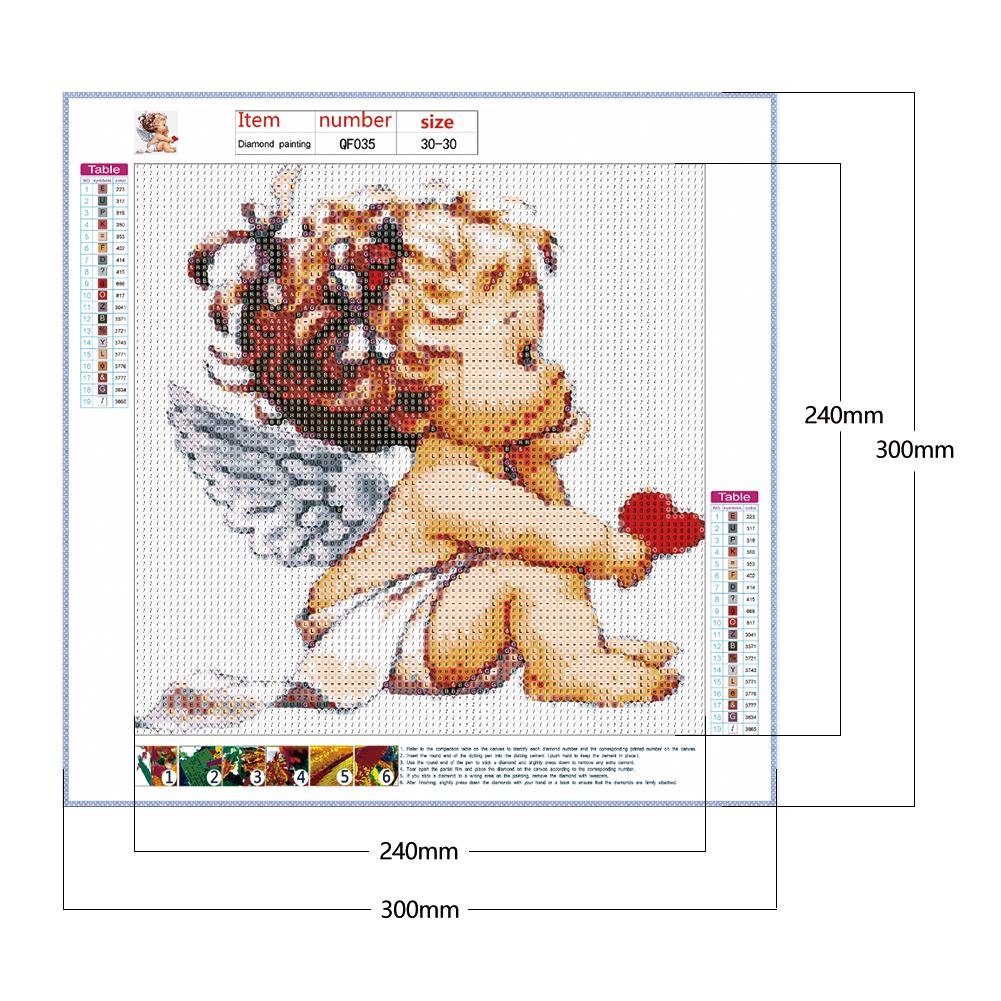 Baby Angel 5D Diamond embroidery Canvas Size