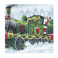 11CT Stamped Cross Stitch Christmas Train Quilting Fabric (50*50cm)