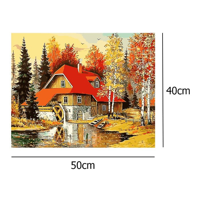 Paint By Number Size Oil Painting Cabin (40*50cm)