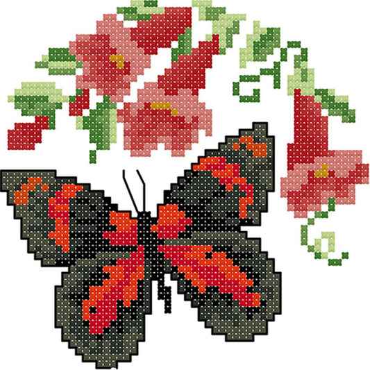 14ct Stamped Cross Stitch Butterfly (16*16cm)