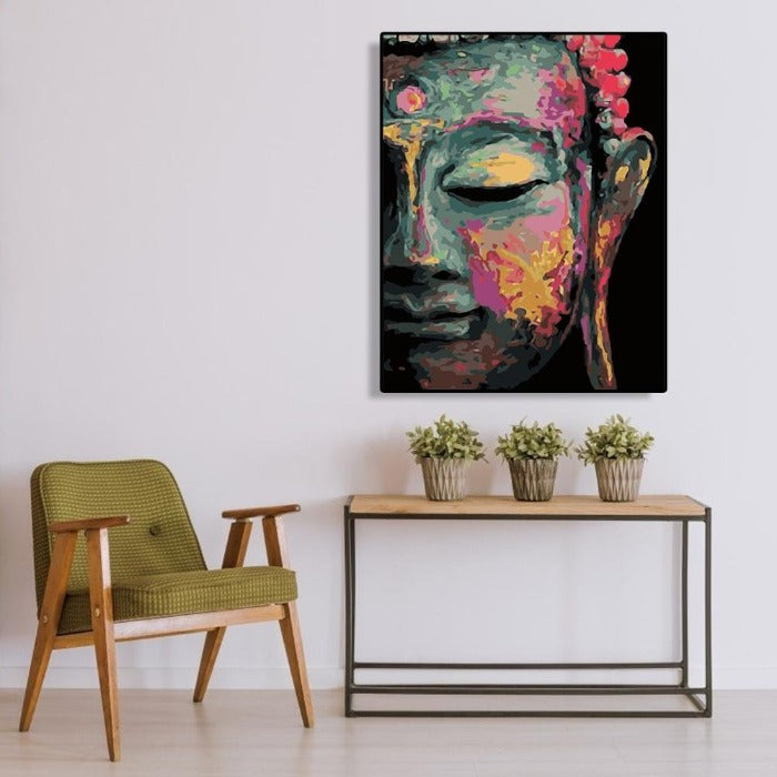 Painting By Numbers Kit DIY Buddha Hand Painted Canvas Oil Art Picture