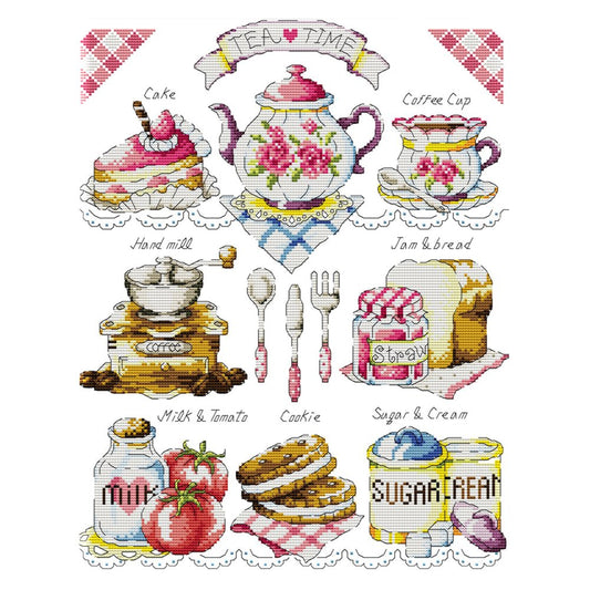 14ct Stamped Cross Stitch Afternoon Tea Time(36*44cm)