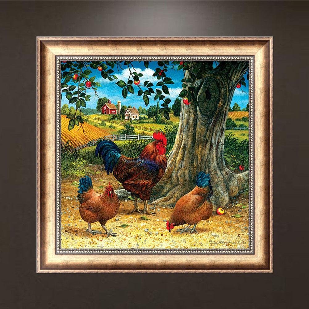 Diamond Painting - Round Drill - Chicken Rooster