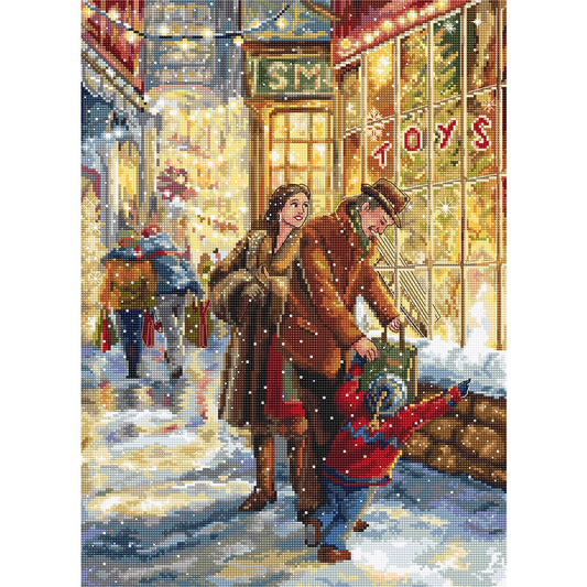 11ct Stamped Cross Stitch Christmas Shopping (40*55cm)