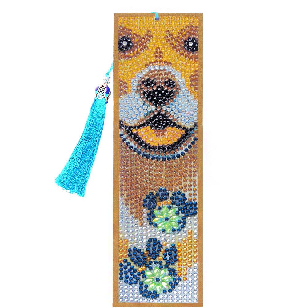 DIY Diamond Painting Bookmark with Tassel Dog