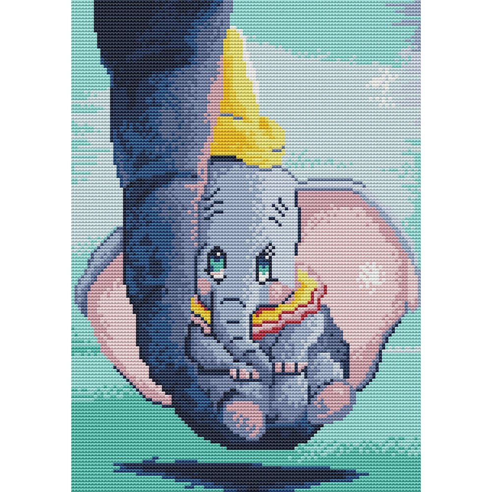 11ct Stamped Cross Stitch Elephant Baby (30*40cm)