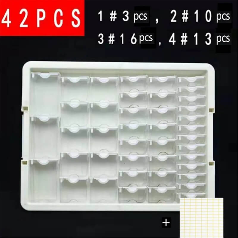 42 grids transparent plastic diamond painting beads storage case