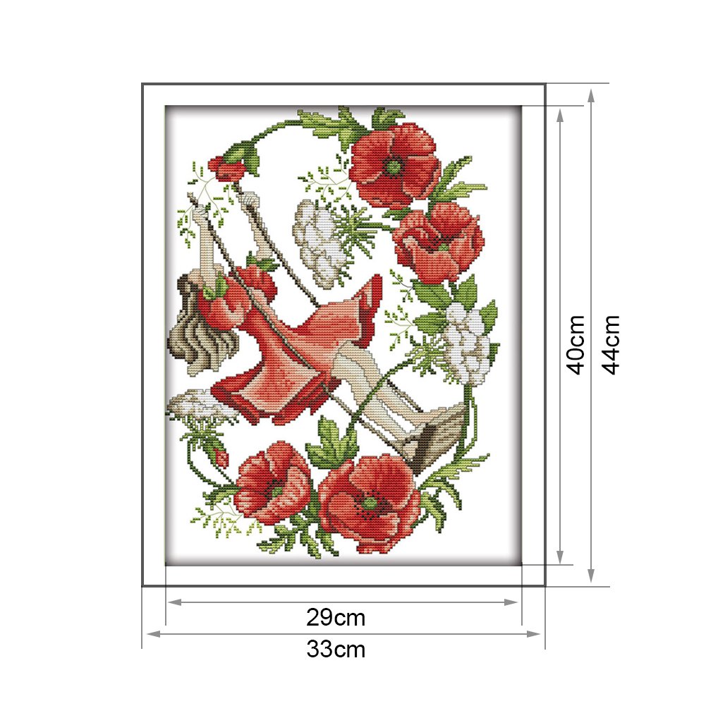 14ct Stamped Cross Stitch - Flower Girl (41*33cm)