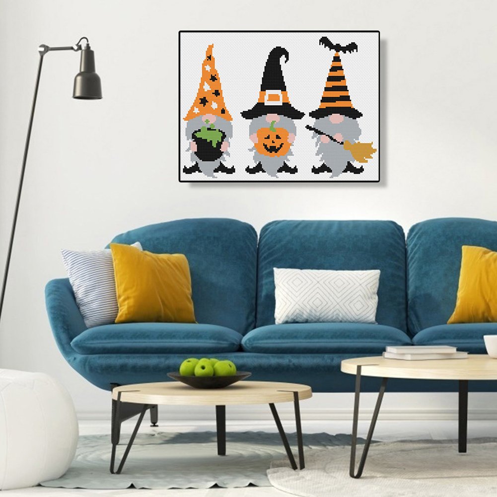 11ct Stamped Cross Stitch - Halloween Gnome (30*40cm)