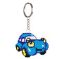 Stamped Beads Cross Stitch Keychain Blue Car  