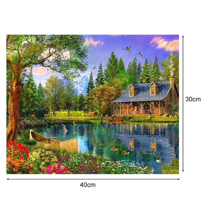 Painting By Numbers House DIY Oil Coloring Canvas Paint Drawing Picture