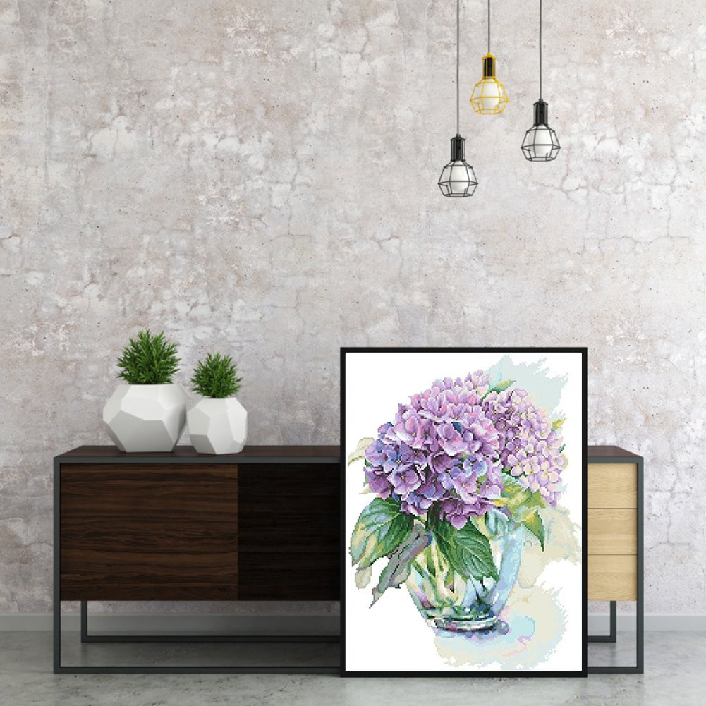 11ct Stamped Cross Stitch Hydrangea( 36*46cm)