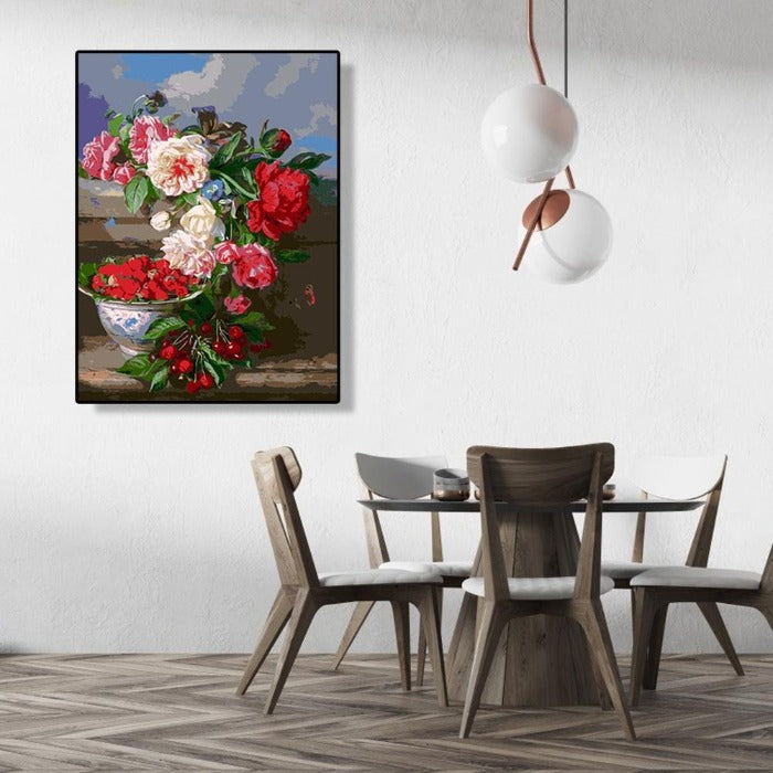 Ornamental Flowers Hand Painted Artwork Canvas Oil Art Picture