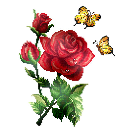 14ct Stamped Cross Stitch Rose(30*26cm)
