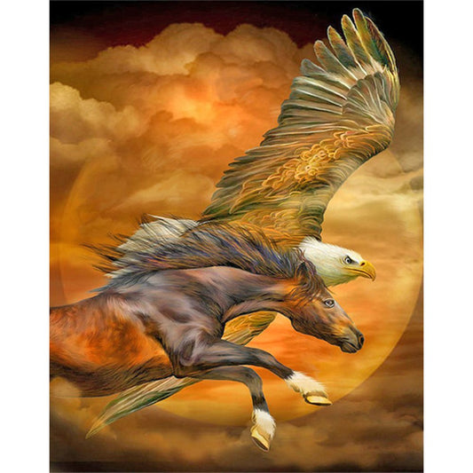 Eagle And Horse Diamond Painting Art