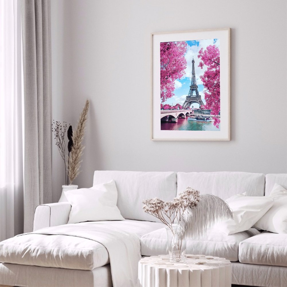 Pintura Diamante - Redondo Completo - Torre Eiffel C