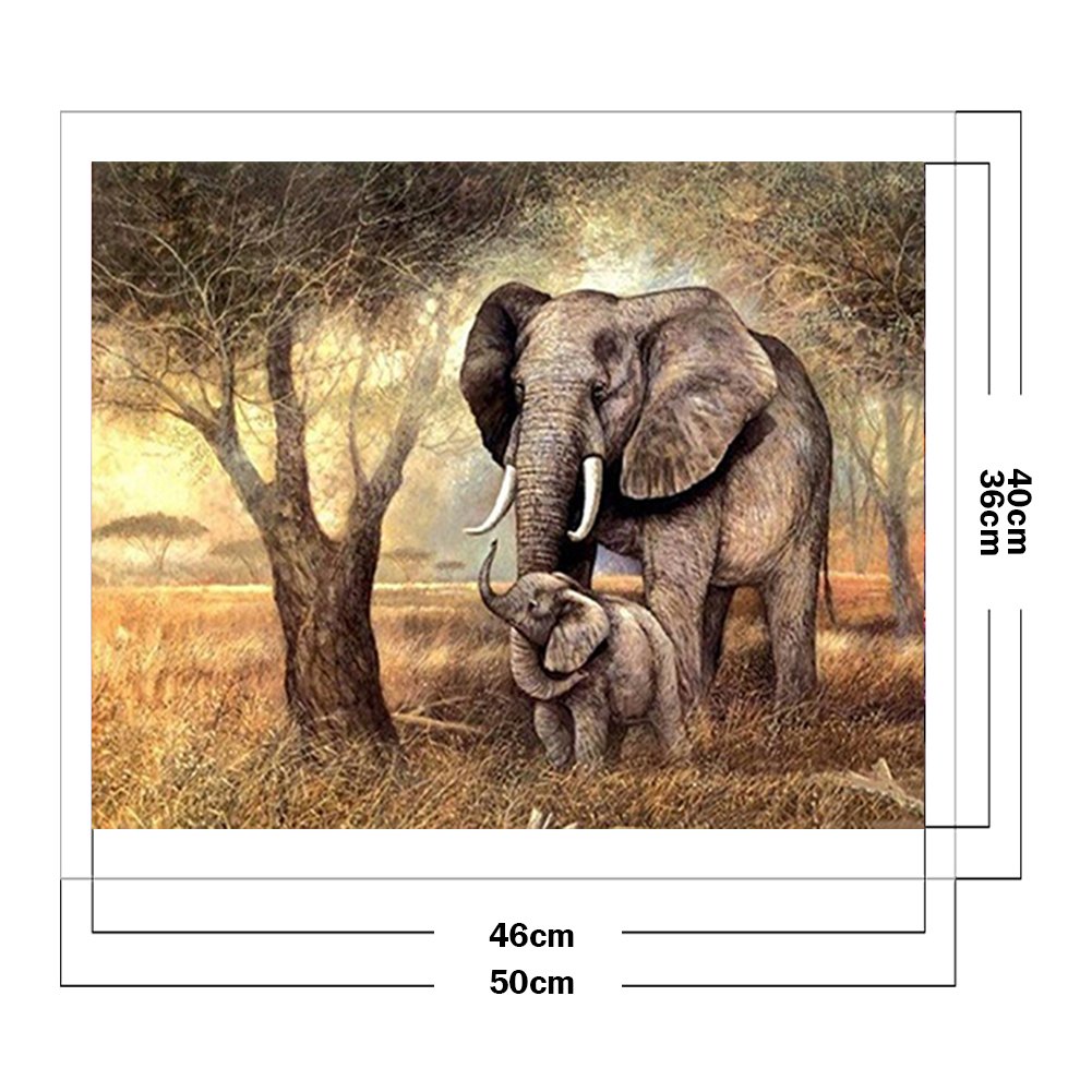 Punto de Cruz Estampado 11ct - Elefante (50*40cm)