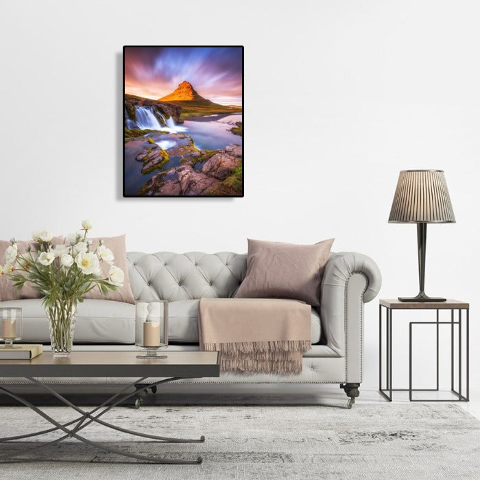 Hand Painted Drawing Acrylic Canvas Mountain Scenery Wall Art Craft Decor