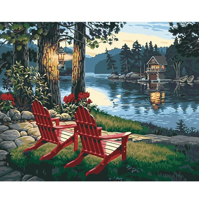 Relax Lake canvas paint by numbers (40*50cm)