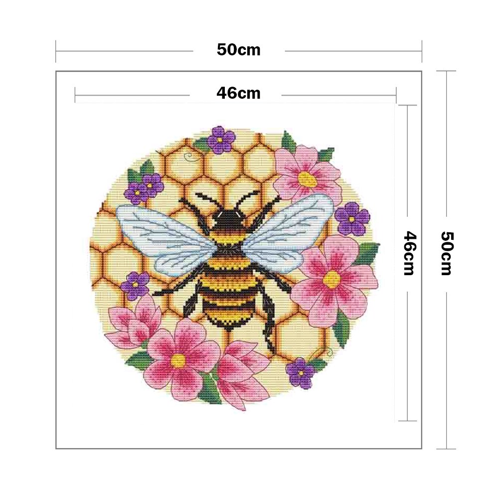 Punto de Cruz Estampado 11ct - Abeja (50*50cm)