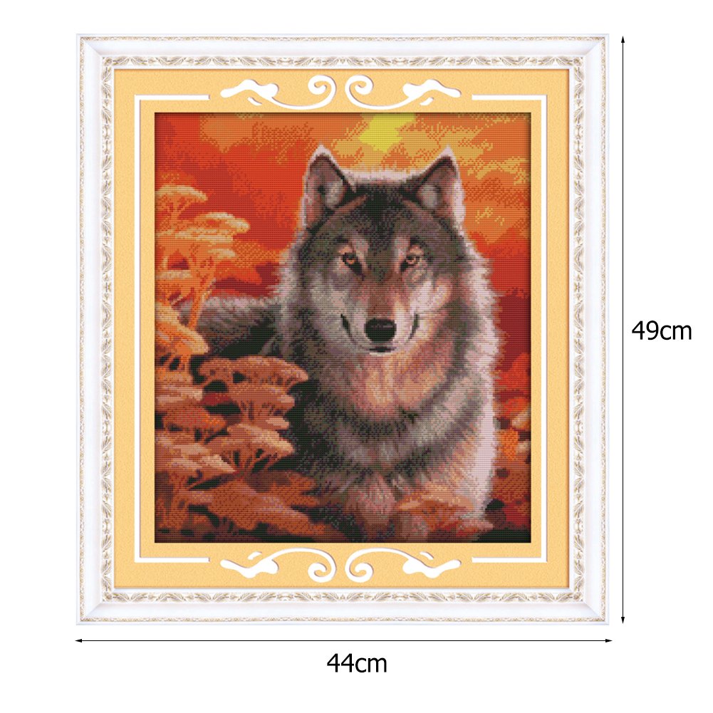 14ct Stamped Cross Stitch - Wolf (44*49cm)