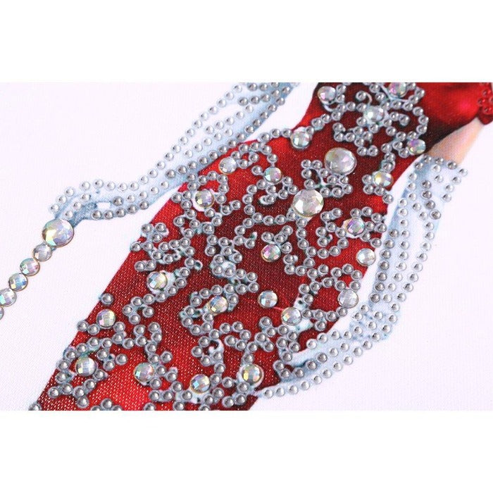 DIY 5D Crystal Rhinestone Diamond Painting Kit Red Dress Angel (30*60cm)