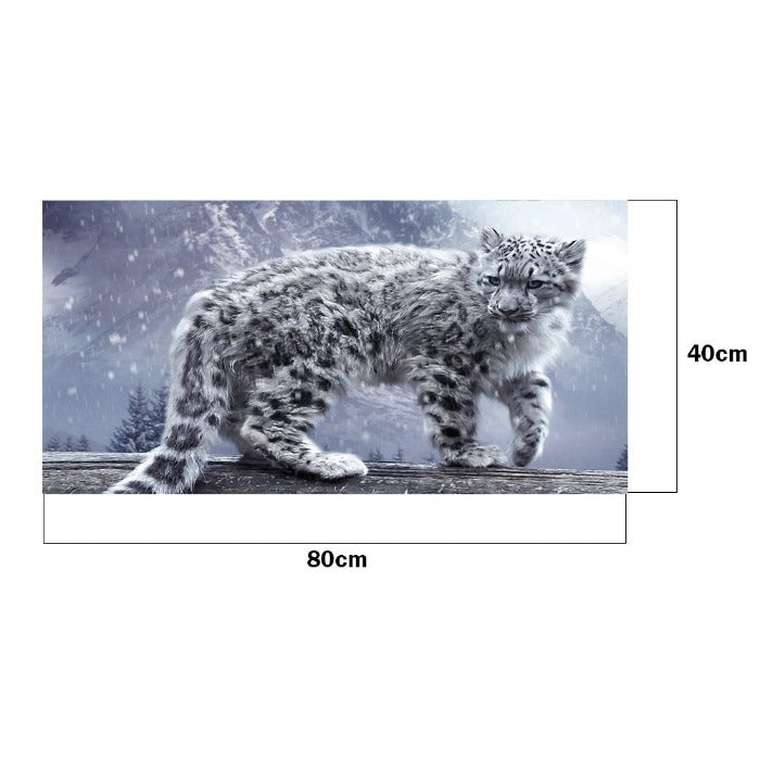 Paint By Number Kit Drawing Snow Leopard Canvas Acrylic Home Wall Decor