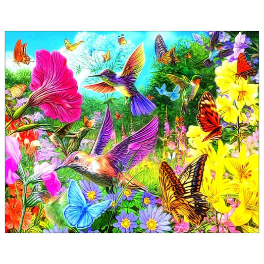 5D Diy Diamond Painting Kit Full Round Beads Birds Flowers