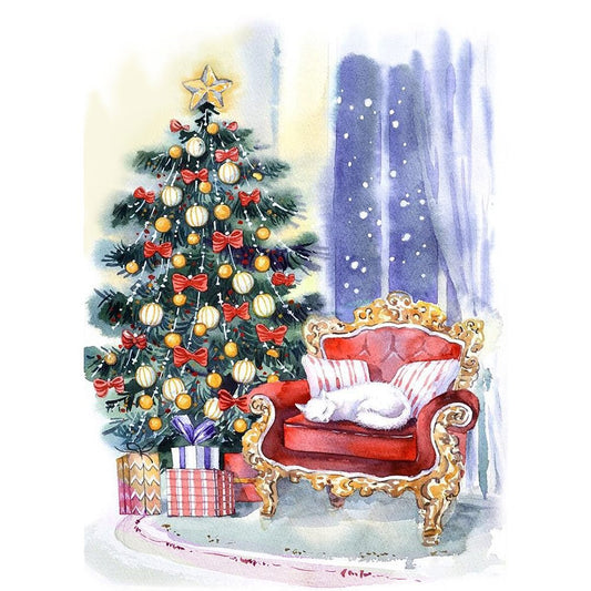 11ct Stamped Cross Stitch Christmas Tree (40*55cm)