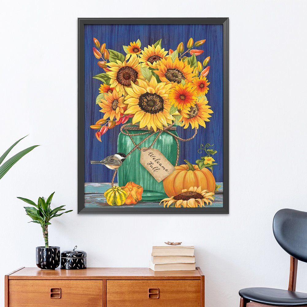 11CT Stamped Cross Stitch - Sunflower (30*40cm) B