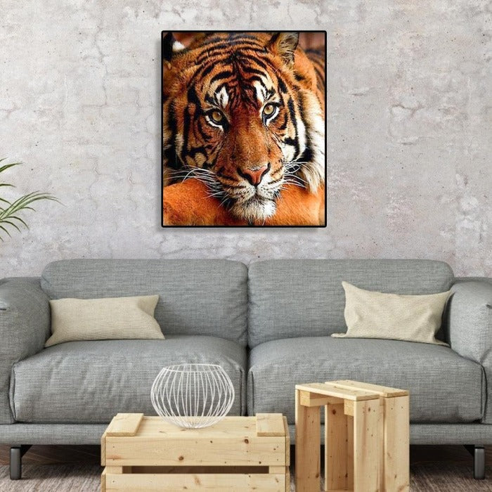 Quiet Tiger Hand Painted Canvas Oil Art Picture Craft Home Wall