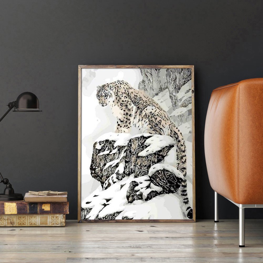 Pintura por Número - Pintura al Óleo - Leopardo de las Nieves (40*50cm)
