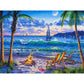 Oil Painting By Number Beach View Oil Painting Wall Art Craft Decor