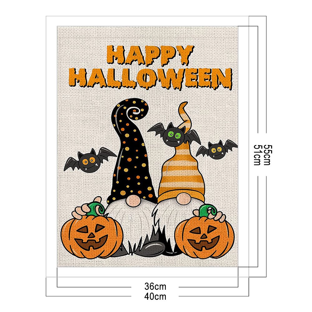 Ponto cruz estampado 11ct - Gnomo de Halloween (40*55cm)