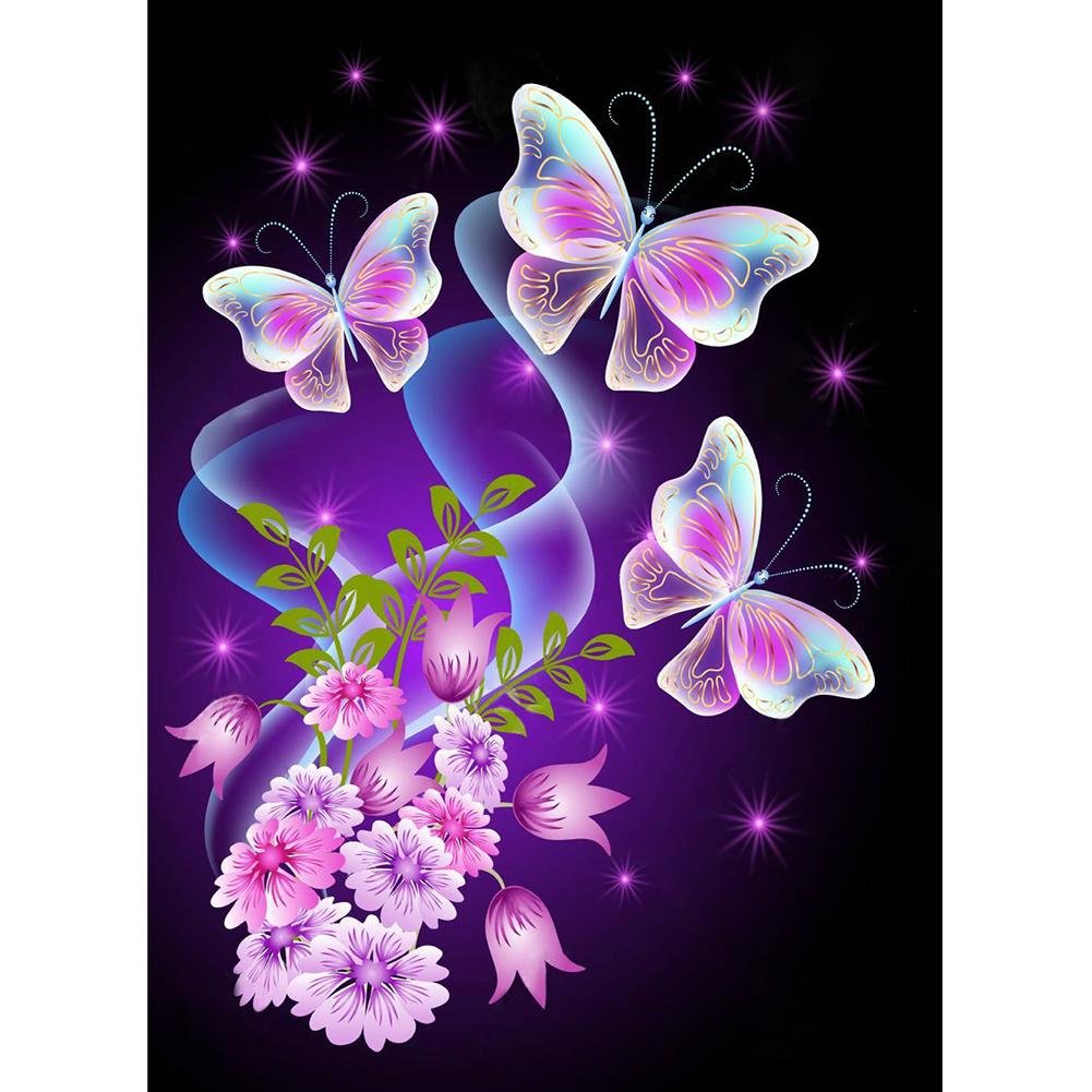 Diy 5D Butterfly Diamond Paintings Art Kits Round Square Rhinestones