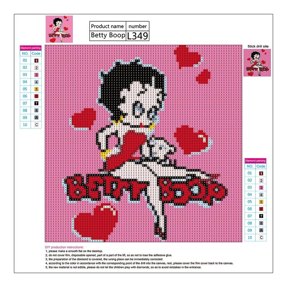 Kit de pintura de diamantes 5D DIY - Ronda completa - Sweet Betty Boop