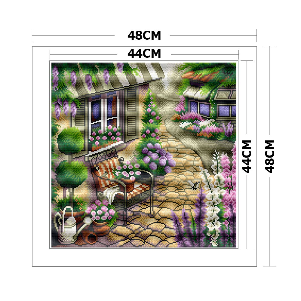 11CT Stamped Cross Stitch Landscape (48*48cm)