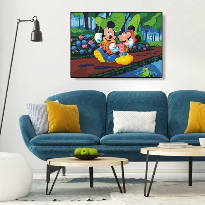 Mickey Mouse Hand Painted Canvas Oil Art Picture Craft Home Wall Decor