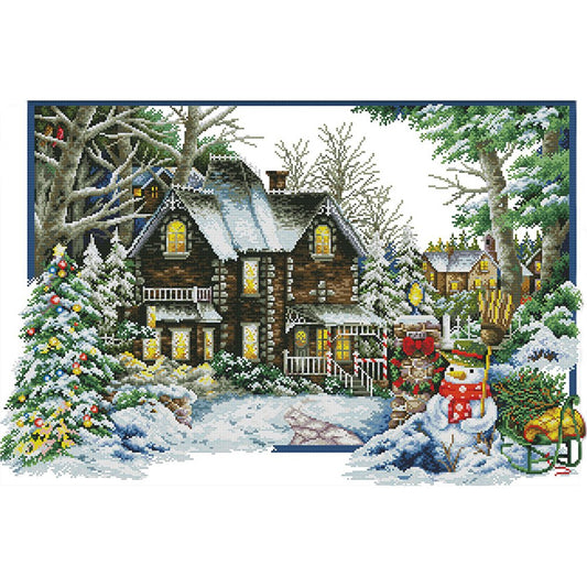 11ct Stamped Cross Stitch Winter House(86*61cm)