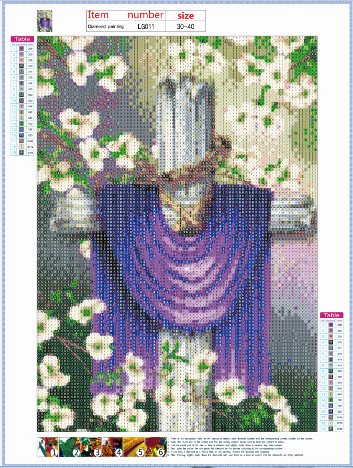 Diamond Painting - Full Round - Purple Cross