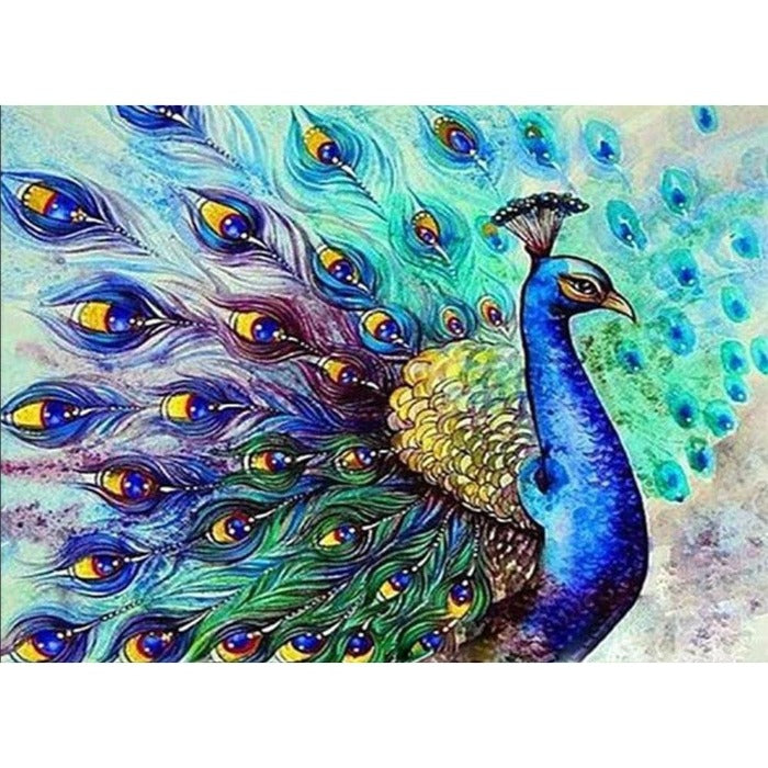 Painting By Numbers Kit DIY Elegant Peafowl Hand Painted Canvas Oil Art Picture