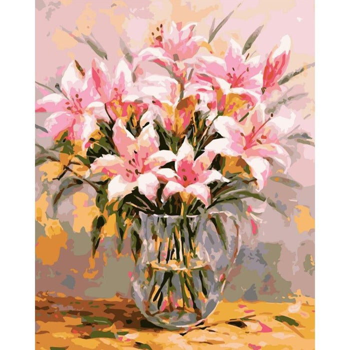 Lily Flower Hand Painted Canvas Oil Art Picture Craft Home Wall