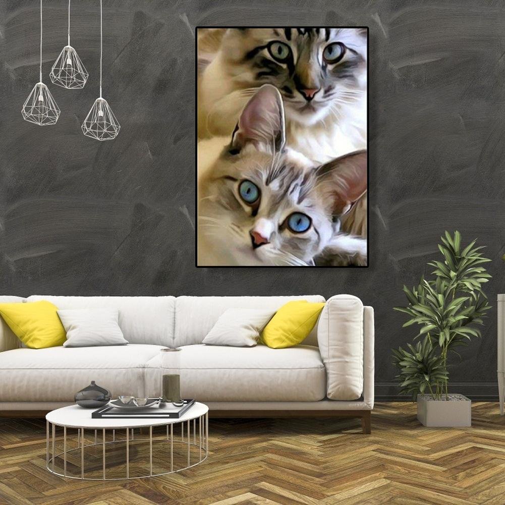 5D DIY Diamond Painting Kit - Full Round - Two Cats