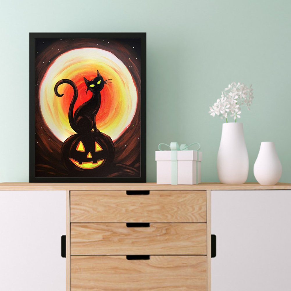 11ct Stamped Cross Stitch - Halloween Cat (40*50cm) B