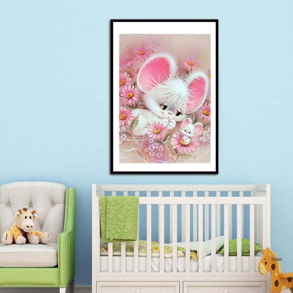 Diamond Painting - Partial Round - Cute White Mouse