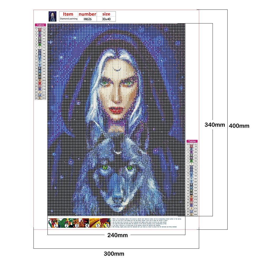 Diamond Painting - Full Round - Witch and Wolf