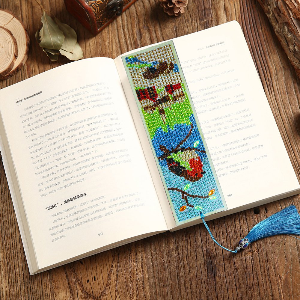 DIY Diamond Painting Bookmark with Tassel Bird