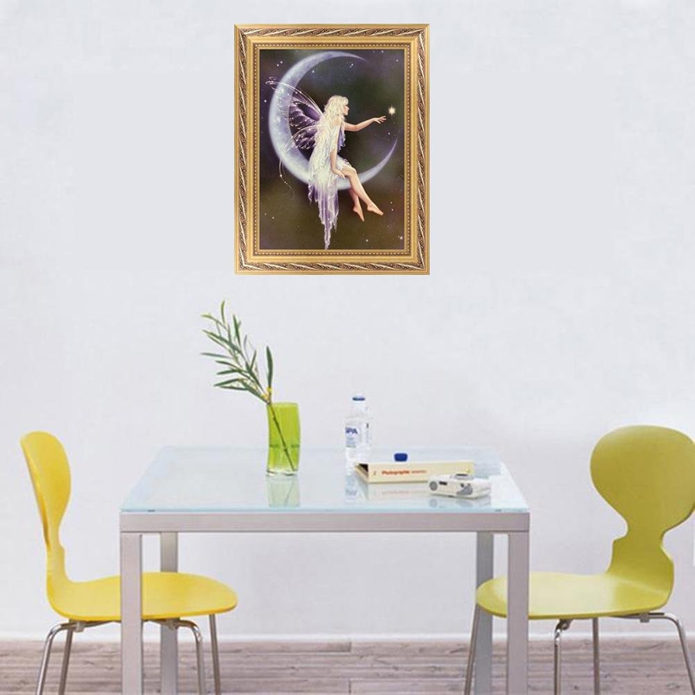 5D DIY Diamond Painting Kit - Partial Round - Angel in Moon