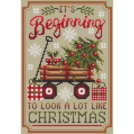 11ct Stamped Cross Stitch Christmas Trailer( 40*55cm)